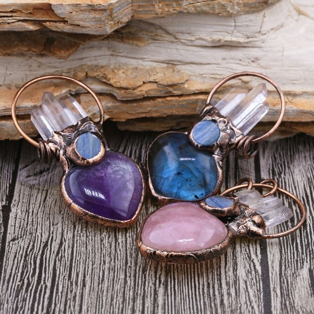 NEW Artisan Hand Made Smoldered Antiqued 100% Copper Healing Pendant Necklaces